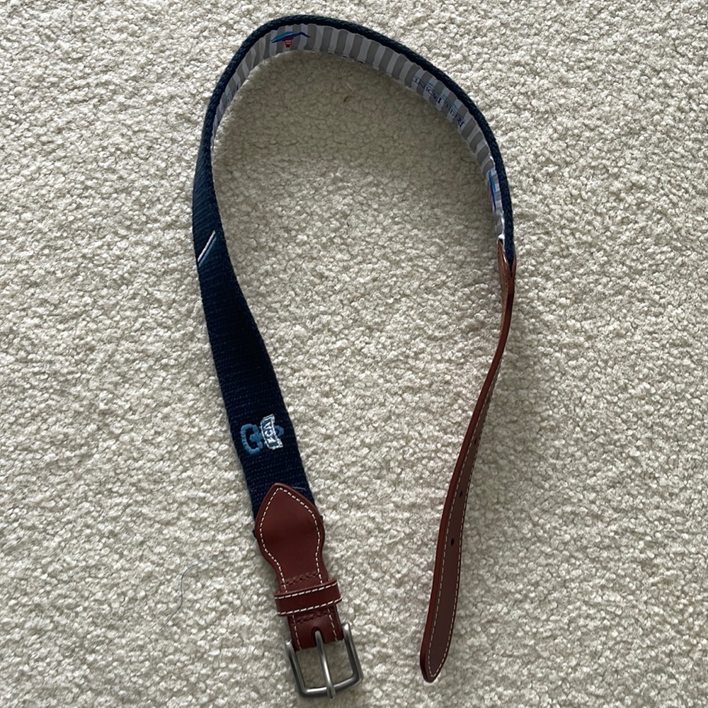 Embroidered navy blue FCA Youth large belt,